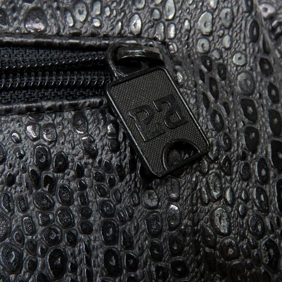 1980s Vintage NAS Black Frogskin Faux Leather Elephant Buckle Shoulder Bag - Picture 5 of 12